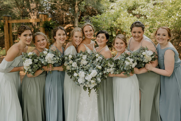 Floral Non-Matching Bridesmaid Dresses